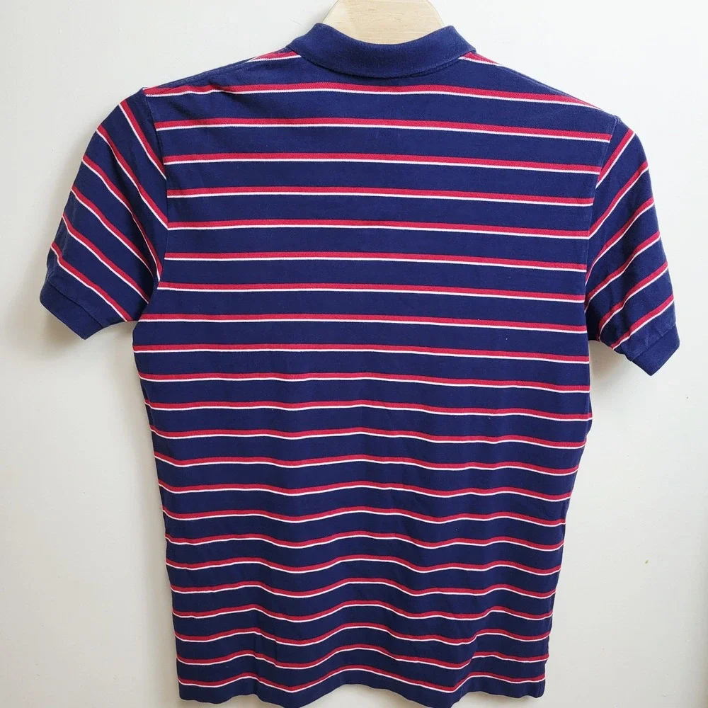 Polo Ralph Lauren Mens XL Striped Short Sleeve Polo‎ Shirt Navy Red White Pony